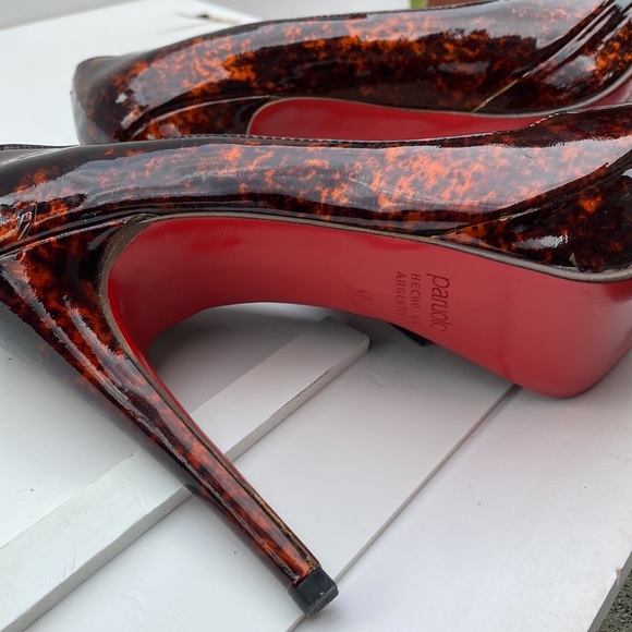 Paruolo Red Bottom Open Copper/Brown marble size 9 (40) heels - Picture 6 of 8